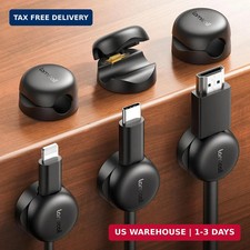 Lamicall 6 Pack Cable Clips, Compact Spring Cord Organizer Holder for Desk