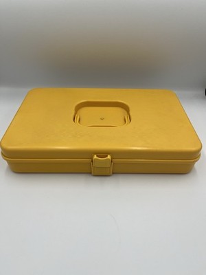 Vintage Wilson Wil-Hold Needle Thread Bobbin Holder Plastic Caddy Box Yellow