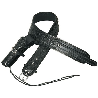 Western Leather Gun Holster Rig - Right Hand Cowboy Holster For 44/45 Caliber