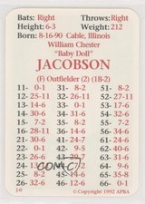 1992 APBA Baseball 1920 Season Baby Doll Jacobson #BADJ 0q3