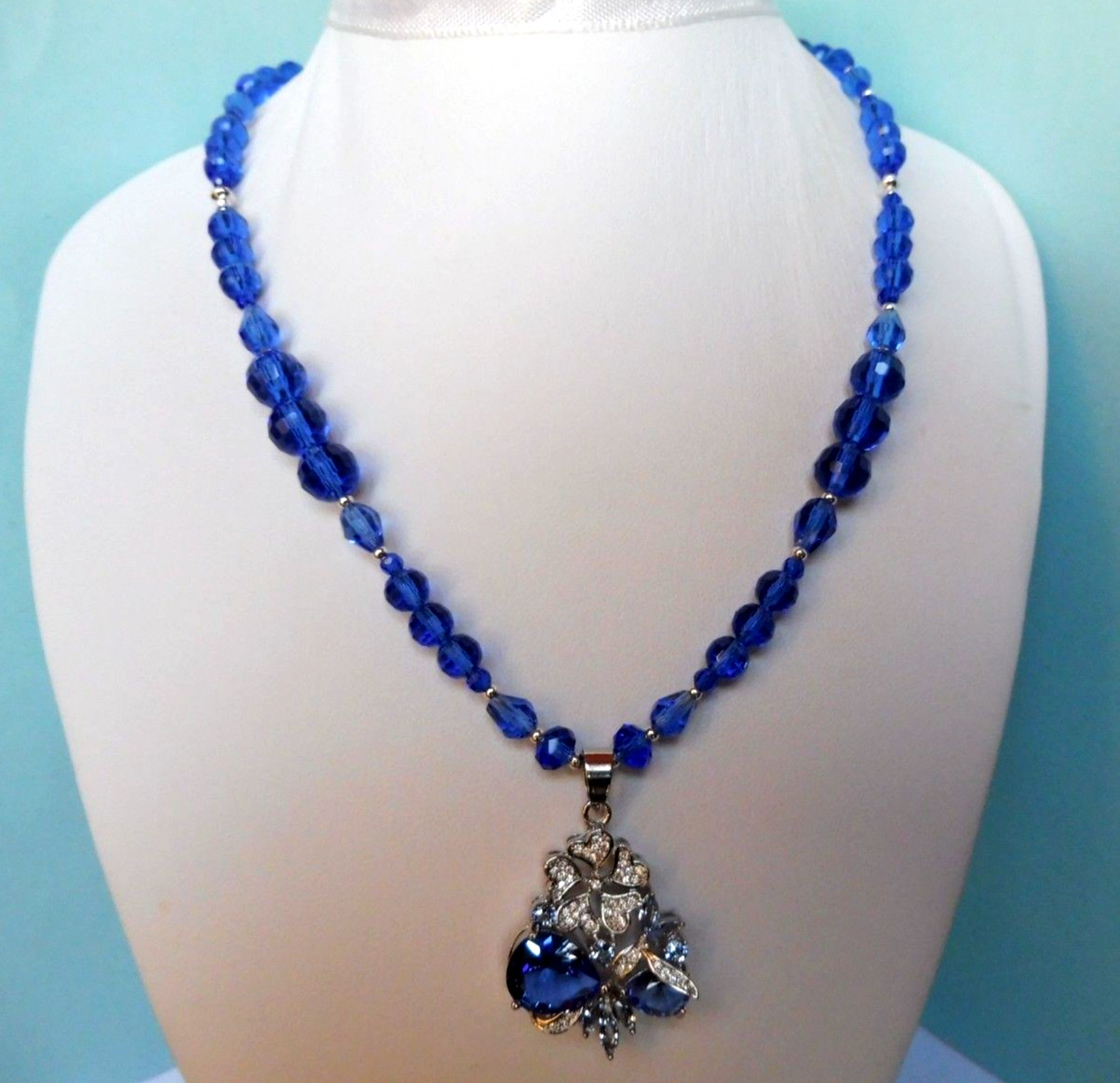 Collier en perles Cordiérite facettées et Argent massif 44cm, cadeau d'anniversaire idéal