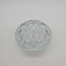 Vintage Clear Glass Flower Frog 9-Hole Round Floral Arranger 3" lrg middle hole