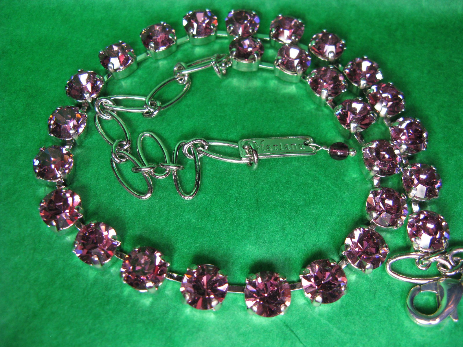 MARIANA JEWELRY NECKLACE SWAROVSKI CRYSTALS Rhod Pl Purple Tennis Christmas Gift