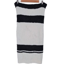 Barefoot Dreams CozyChic Striped Knit Throw Blanket 45x60 Gray White Soft Plush