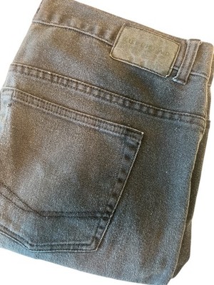 BULLHEAD DENIM CO. JEANS Men 36x32 Black Stacked Skinny Medium Wash Distressed