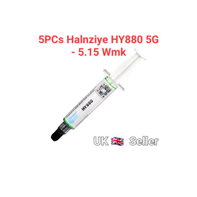 5 Stück Halnziye HY880 Ultra High Performance 5g Wärmeleitpaste / Fettpaste 5,15 W/m-k
