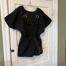 Vintage Jumper Romper Black Shorts Justin Allen Y2K Grunge 80s-90s M Retro l31 