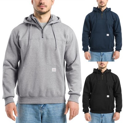 HISEA Men Water Resistant Hooded Sweatshirt 1/4Zip Fleece Lined Hoodies Pullover