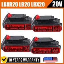 4Pack 20V Lithium-ion 3.8Ah Replace for BLACK+DECKER 20Volt LBXR20 LBX20 Battery