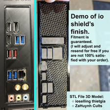 Custom Made IO Shield Ventilated, Embossed, Perforrated , 3D Printed, Backplate