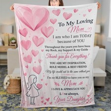 Mom Appreciation Present Cozy Fleece Blanket For Daughter Soft Comfort