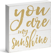 Wooden Signs for Home Decor, Motivational Desk Decorations for Women Office or B