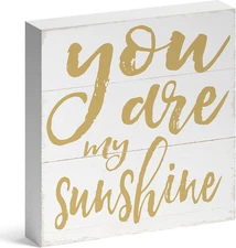 Wooden Signs for Home Decor, Motivational Desk Decorations for Women Office or B