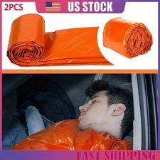 2pcs Outdoor Sleeping Bag Bivy Emergency Thermal Warmer Cover For Adults Kids US
