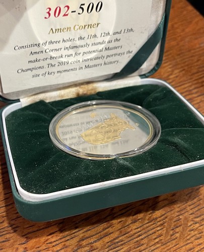 2019 Masters Golf Augusta National Silbermünze Amen Corner Tiger Woods #302 - Bild 3 von 4