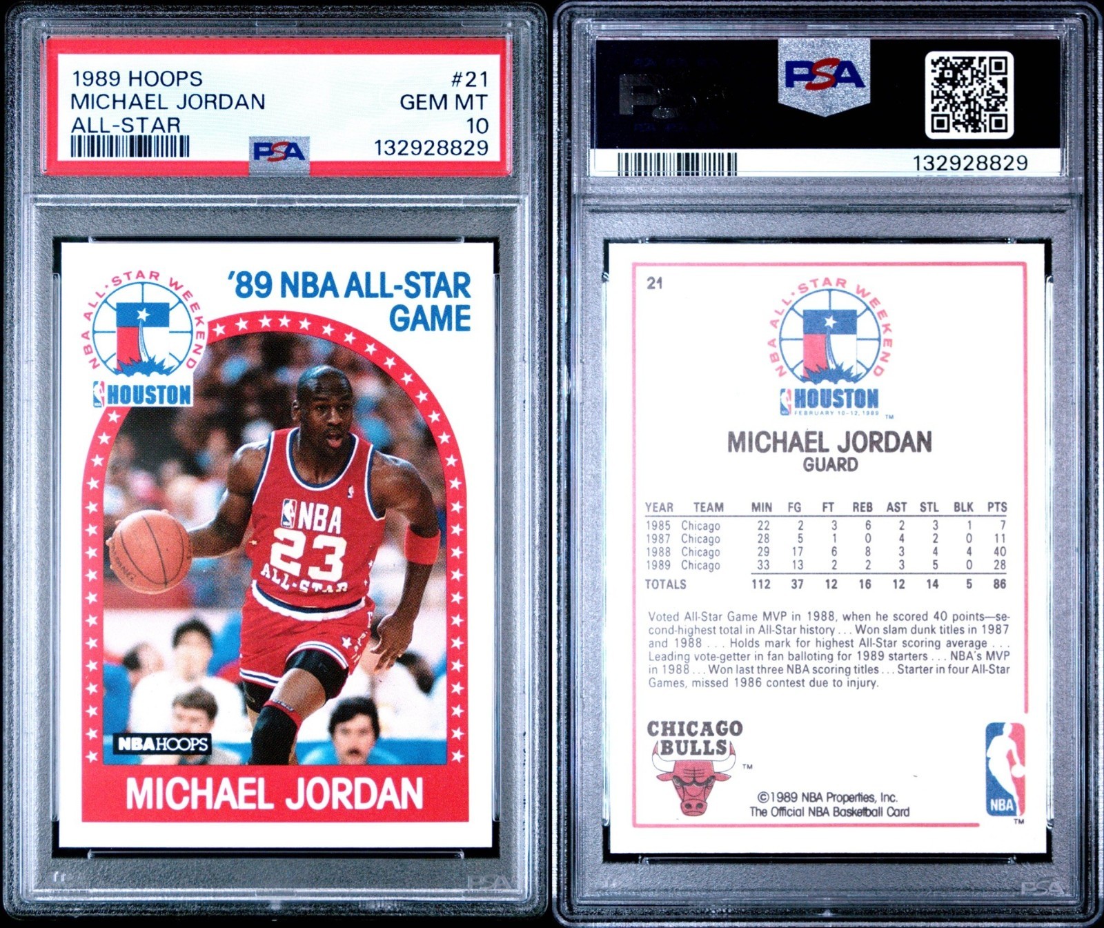 1989 NBA Hoops Michael Jordan All-Star Game Insert PSA 10 Chicago Bulls Vintage view 5