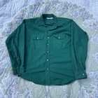 Camisa De Colección Five Brothers Dakota Gamuza Verde Franela Abotonada Hecha en EE. UU.