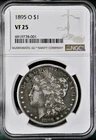 1895 O MORGAN SILVER DOLLAR NGC VF25