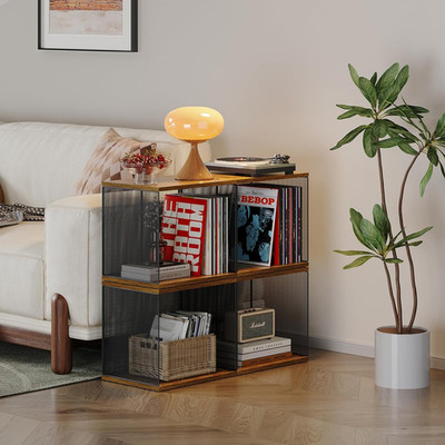 1 Cube Record Holder Turntable-Compatible Desktop DIY Stackable Vinyl Storage