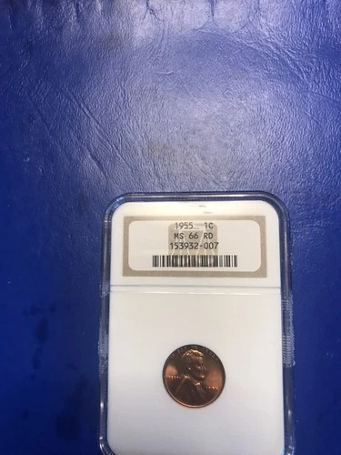 NGC 1955 LINCOLN CENT MS 66 RED