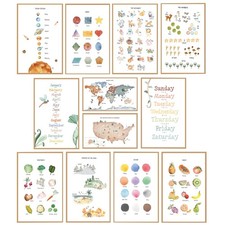 Educational Posters for Toddlers 11x17" Set of 12 - Learning Preschool Poster...