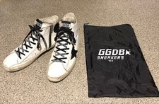 GOLDEN GOOSE Francy High-Top Leather White Black Zip EU40 US7 Men From Japan