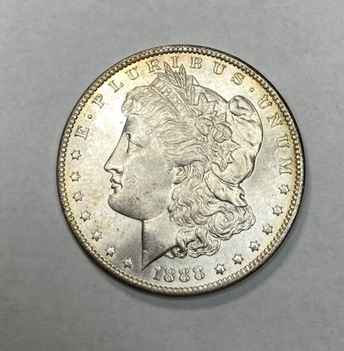 1888-O Morgan Silver Dollar Flashy Bright BU++ Touch of Color