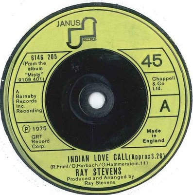 Ray Stevens - Indian Love Call - Used Vinyl Record 7 - J5829z