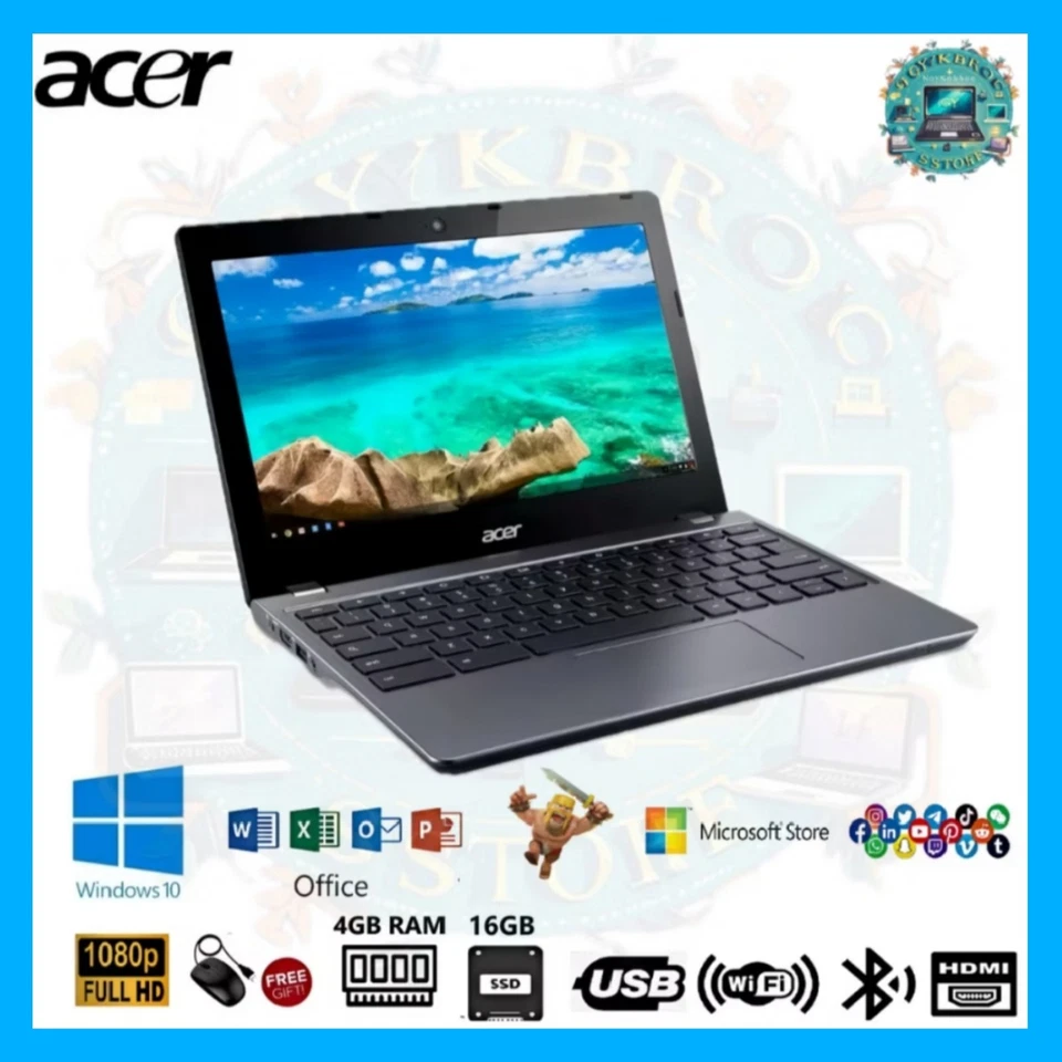 (Refurbished) Acer Chromebook C740 – 11.6" HD, Intel Processor, 4GB RAM, 16GB SS - Image 3 of 4