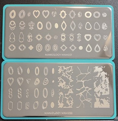 Maniology Nail Art Stamping Plates - Absolute Gem MXM021 & MXM022
