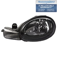 Faro halógeno bisel negro conductor izquierdo compatible con Dodge Neon CH2502127 2001-2002