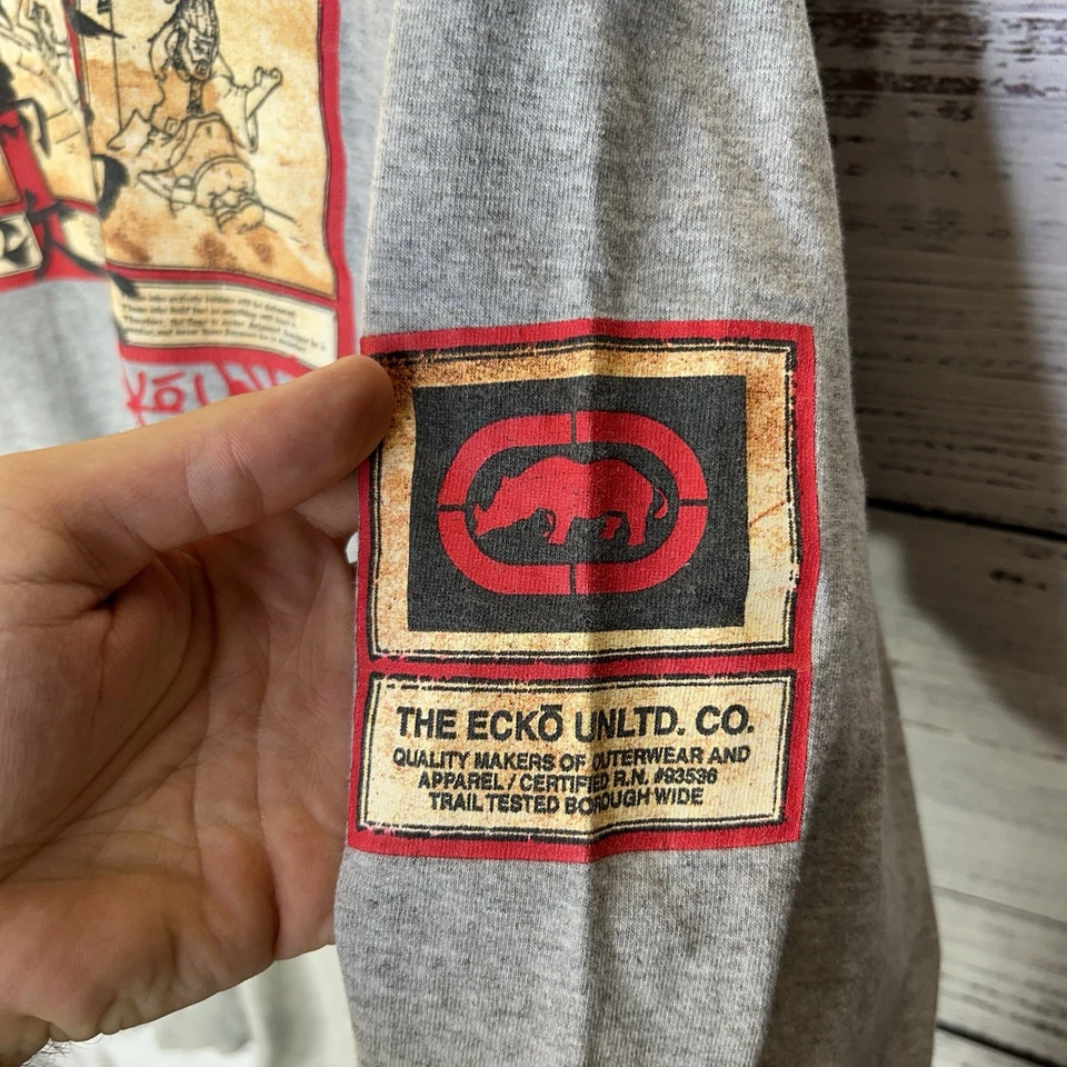 Vintage Y2K Ecko Unltd Logo Long Sleeve T-Shirt Rap Hip-Hop Skate Punk Grunge XL - Image 3 of 4