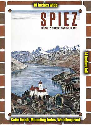 METAL SIGN - 1925 Spiez, Switzerland - 10x14 Inches