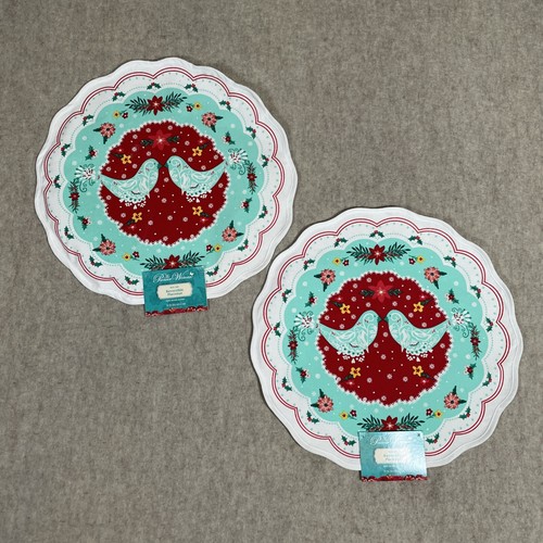 The Pioneer Woman Mazie Vogel Wende Tischsets 2er Set Blumen NEU Grannycore