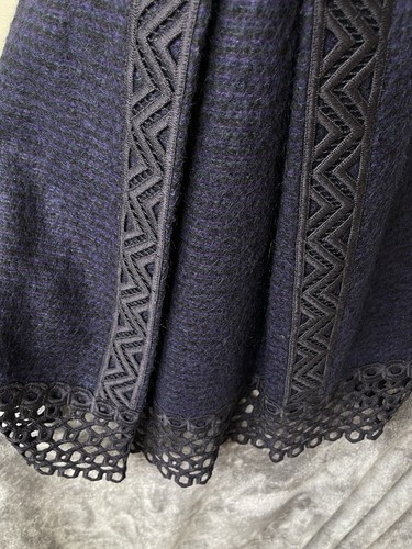 Anna Sui Designer Dress 2006 Runway Look #22 Tweed Purple Sheath S 4 V Neck Wool - Picture 4 of 17