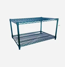 18" Commercial Epoxy Green Wire Shelving Unit - Heavy-Duty Storage Rack"