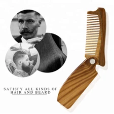 hair & beard comb, folding comb, wooden comb, anti static, pocket comb, wedding