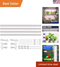Compact 2ft LED Grow Lights - Full Spectrum Plant Growth, Pinkish White Finish