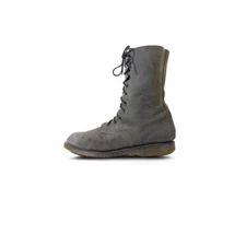 DR. MARTENS Boots 9 Gray Nubuck Lace Up Boots Carli  *LOVELY* Womens Size 39