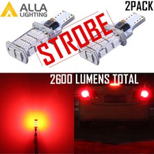Alla 921 Led Red Legal Blinking Brakeflashing Center High Third Stop Light Bulb