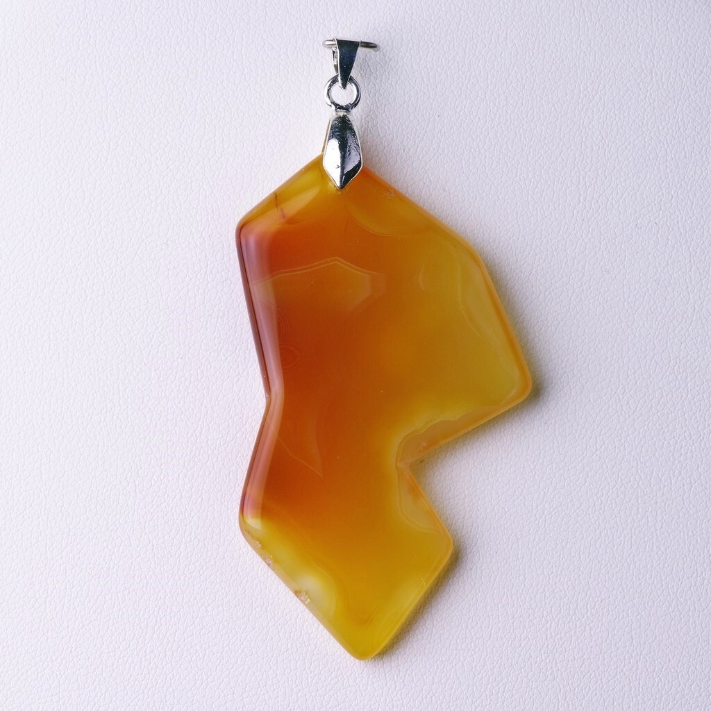 Pendentif cornaline Mexique 75,52 CT et argent, bijou pierre naturelle