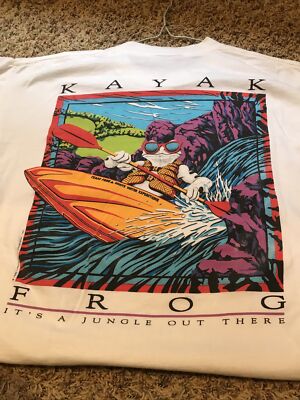 Vintage 90s Lifeforms KAYAK FROG Single Stitch Tshirt RARE | eBay