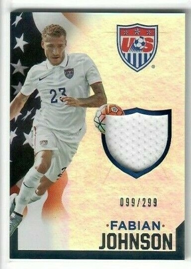 FABIAN JOHNSON 2015 Panini US Soccer MATCH WORN MATERIAL JERSEY #/299 USMNT