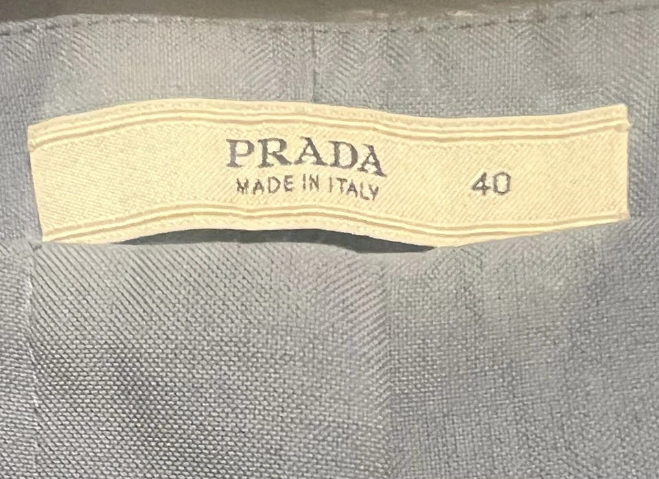 Auténticos Pantalones Prada Hechos en Italia Pantalones Informales Avio Azul 40 Foto 2 de 4