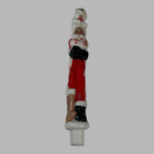 Vintage Taper White & Red Santa Claus With Polar  Bear Candle Christmas Figural