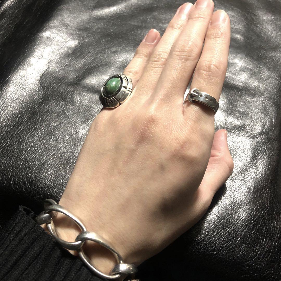 アクセサリー NAVAJO Silver Carico Lake Ring 925 Navajo 925 Silver Carico Lake Turquoise Ring, Large Vintage