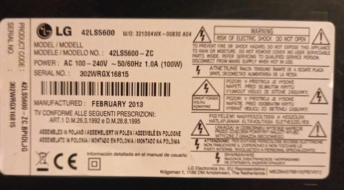 MAIN BOARD EAX64909901(1.0) TV LG 42LS600-ZC - Picture 5 of 6