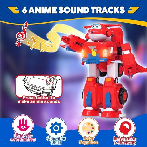 14" Transforming Jett's Super Robot Airplane | Lights & Sounds | Damaged Box - Picture 2 of 2