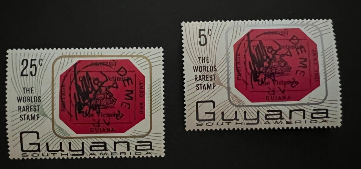 Guyana World's Rarest Stamp 5 & 25 cents Excellent Used Cond. | eBay