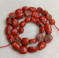 16"INCHES 100  Natural Italian Coral Smooth Oval Beads,AA Quality,Size 9x9mm,